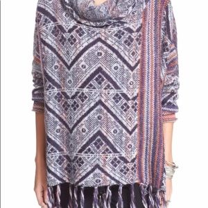 Free People Be The One Fringe Poncho Size Large